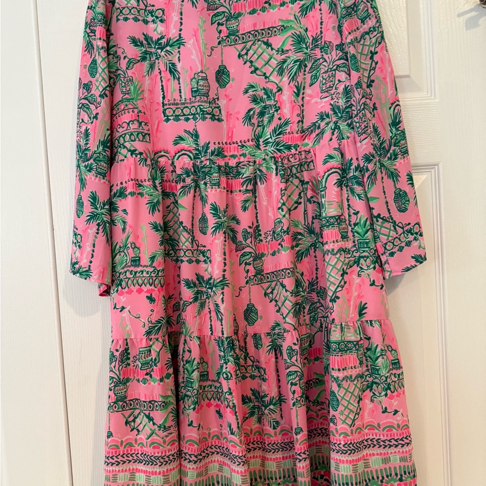 Lilly Pulitzer Pink and Green Tropical Dress - Picture 2 of 3